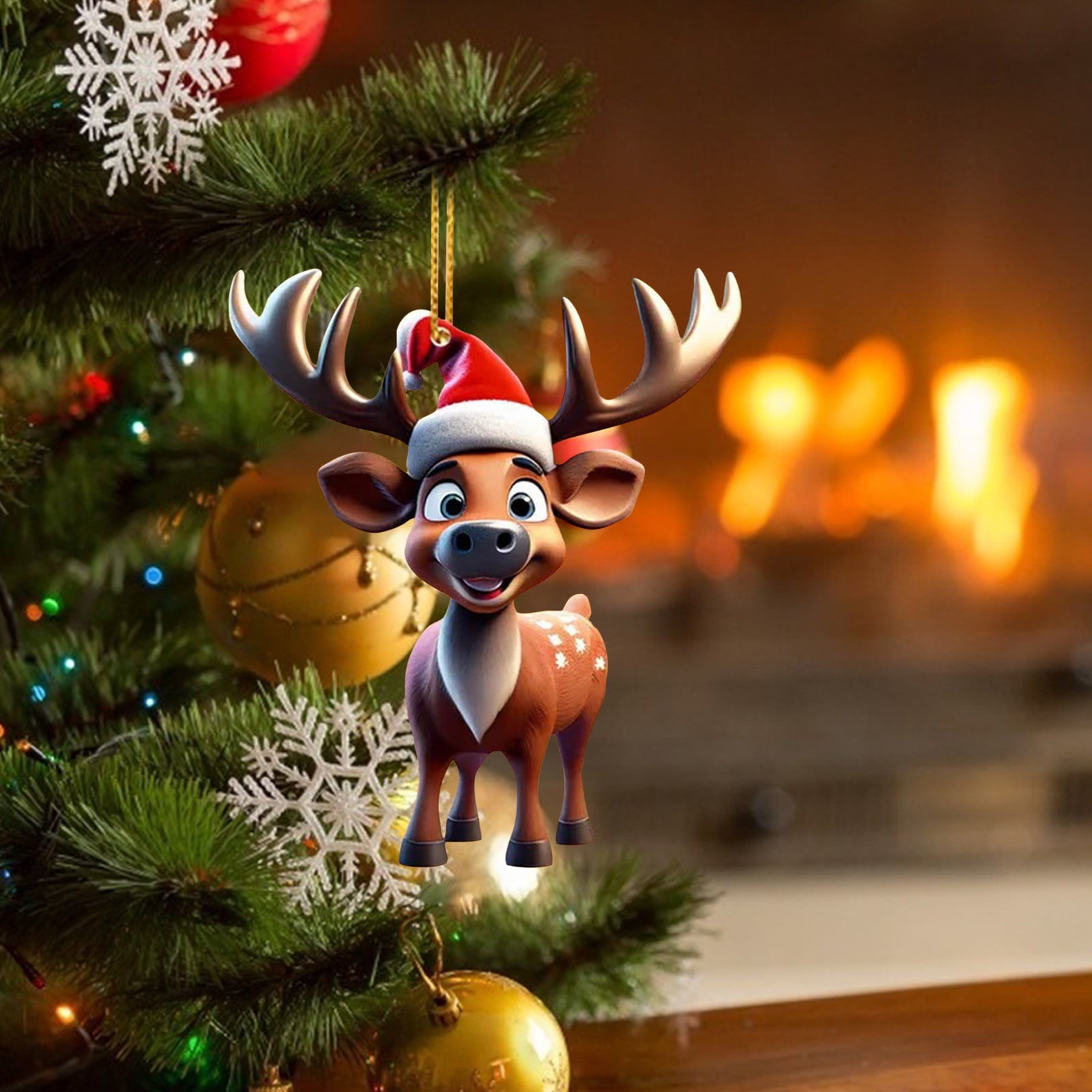 CaiTeLin Christmas Small Wapiti Car Pendant Backpack Pendant Christmas