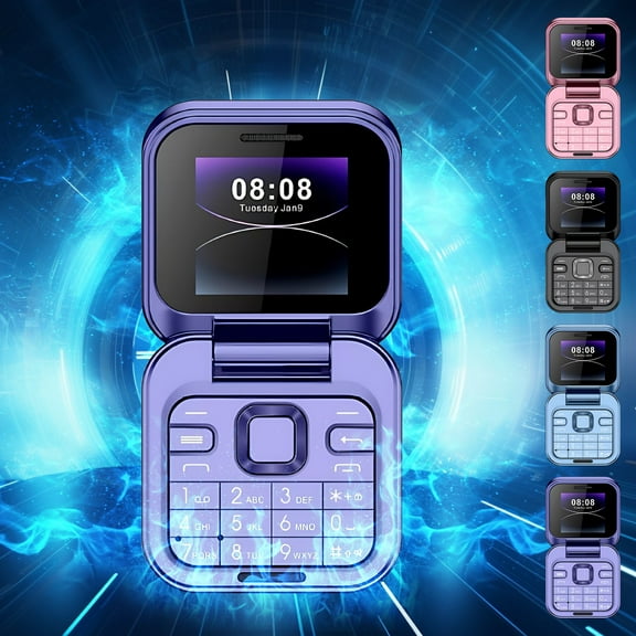 CaiTeLin 2026 Mini Flip Mobile Phone 2 SIM Card Small Display Foldable Cell Phone Unlocked Flip Phone 2G Flip Cell Phone for Seniors,Living Room