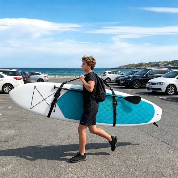 CaiTeLin Adjustable Carrying Strap Paddle Board Sling, Stand Up Paddleboard Shoulder Strap with Padded Pad and Buckle, Surfboard Kayak Carrier for Beach Lake Travel Outdoor Daily Home Use