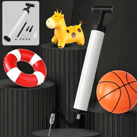CaiTeLin Ball Pump Portable for Basketball Soccer Volleyball, All Purpose Air Pump Set with Hose Inflator Needle Valves Cap, Sports Equipment Inflator for Football, Gym, Home, Outdoor