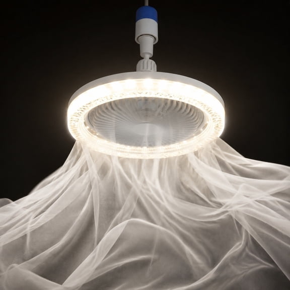 CaiTeLin Base Ceiling Fan Light Bulb, 2 In 1 LED Lighting Adjustable Fan Lamp, 360 Rotatable Screw-in Fan Light for Bedroom, Garage, Living Room, Home, Daily Cooling and Illumination