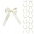 thumbnail image 1 of CaiTeLin Bow Ribbon Decor, 12 Pcs Candlestick Accents, Gift Wrapping Supplies, Decorative Craft Ribbons, Holiday Scene Decorations for Christmas and Party Events, White, 1 of 8