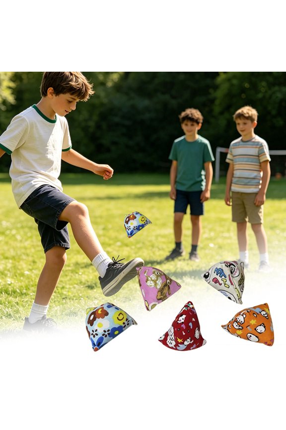 Canvas Kick Sack, Traditional Game Bag For Outdoor Classroom Activity, Assorted Cute Prints For Recreation Play Exercise