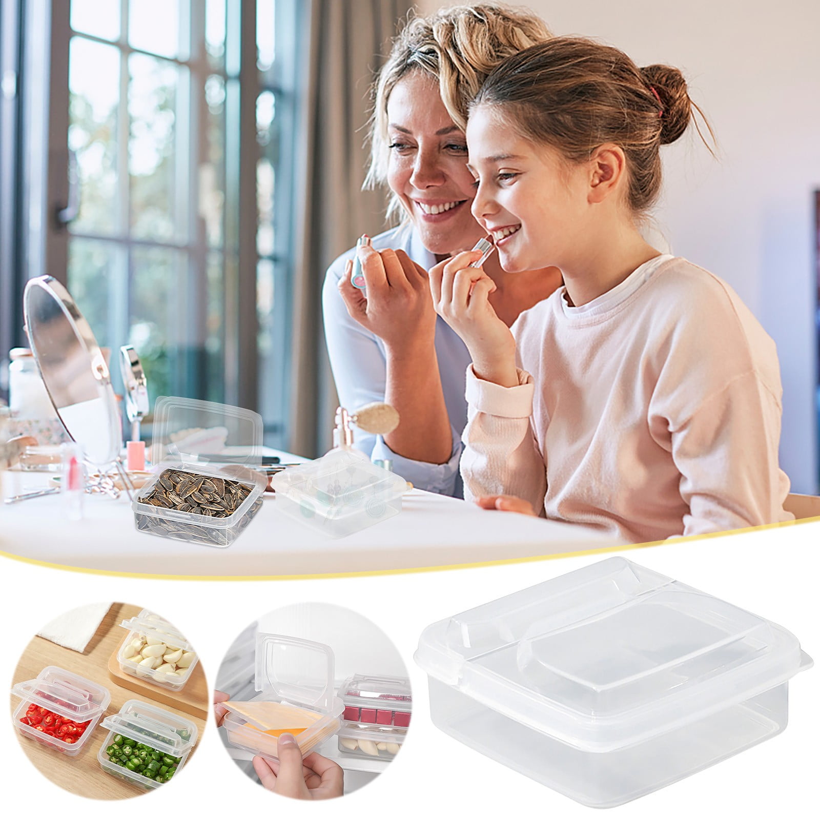 CaiTeLin Cheese Packaging Box, Refrigerator, Fruit Preservation Box, Ginger, Garlic Seasoning Storage Box, Flip Over Butter Storage Box(white)