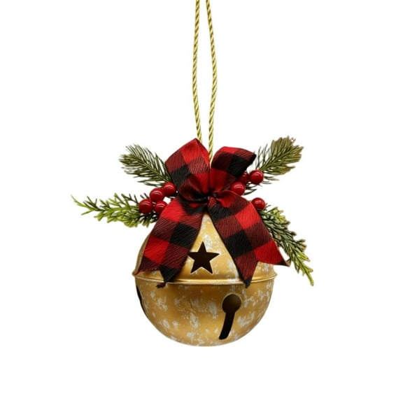 CaiTeLin Christmas Bell Ornaments, Metal Jingle Bells, Festive Home Decor for Mantel, Door and Party decorations, Gold