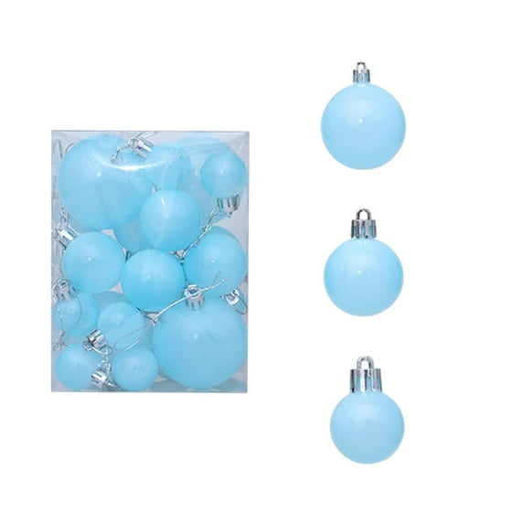 CaiTeLin Christmas Ornaments Balls, 24 Pack Macaron Colored Christmas Tree Decor, Festive Hanging Orbs for Holiday Parties, Mixed Color Assortment, Blue