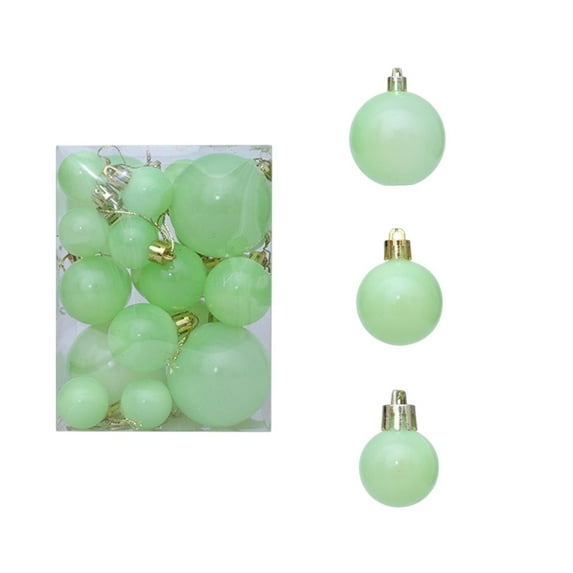 CaiTeLin Christmas Ornaments Balls, 24 Pack Macaron Colored Christmas Tree Decor, Festive Hanging Orbs for Holiday Parties, Mixed Color Assortment, Green