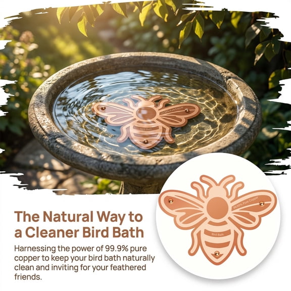 CaiTeLin Copper Disc of Bird Pond Cleaner, Algae Control Water Purifier for Birdbath, Fountain Disc for Outdoor Garden, Yard, Patio, Home, Nature, Daily Maintenance, Bird Care, Pond Decor