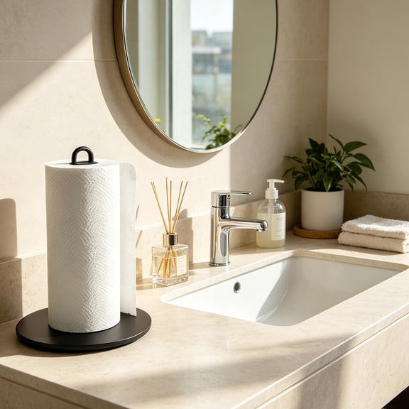 CaiTeLin Countertop Paper Towel Holder, U Frame Freestanding with Roll Wrap Storage and Kitchen Dining Design, Home Counter Table Decor for Kitchen, Table, Counter, Home