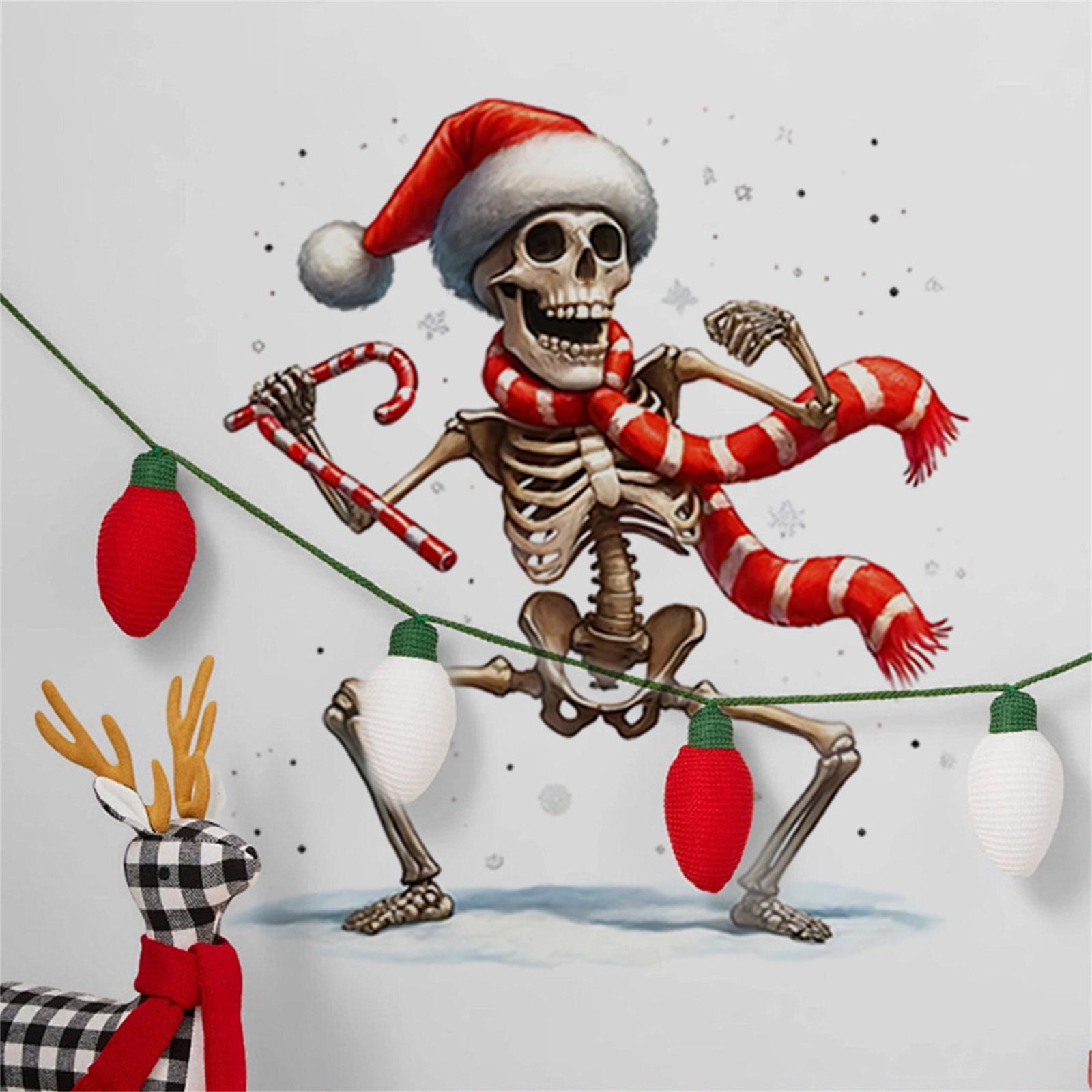 CaiTeLin Crazy Dancing Christmas Skull People Christmas Decoration Wall