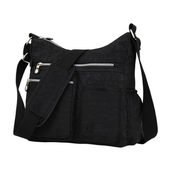 CaiTeLin Crossbody Bag Nylon Cloth Bag Multi Compartment Medium Bag Middle Aged Casual Shoulder Bag