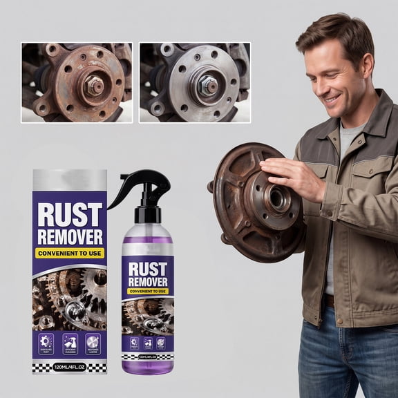 CaiTeLin Derusting Spray 120ml Rust Stain Remover, Metal Wheel Hub Car Parts Refurbishment Maintenance Agent, Auto Care for Car, Truck, SUV, Motorcycle, Home Garage, Workshop, Professional