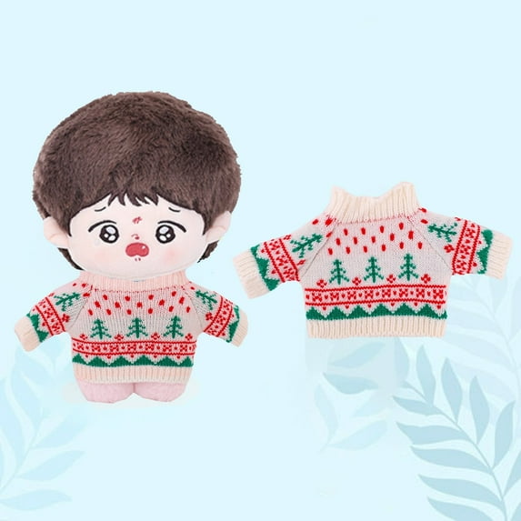 CaiTeLin Doll Sweater Outfit for 10-12 Inch Doll, Plush Toy Clothes, Soft Fabric Accessory, for Doll Dressing, Fashion Play, Collectible Display, White