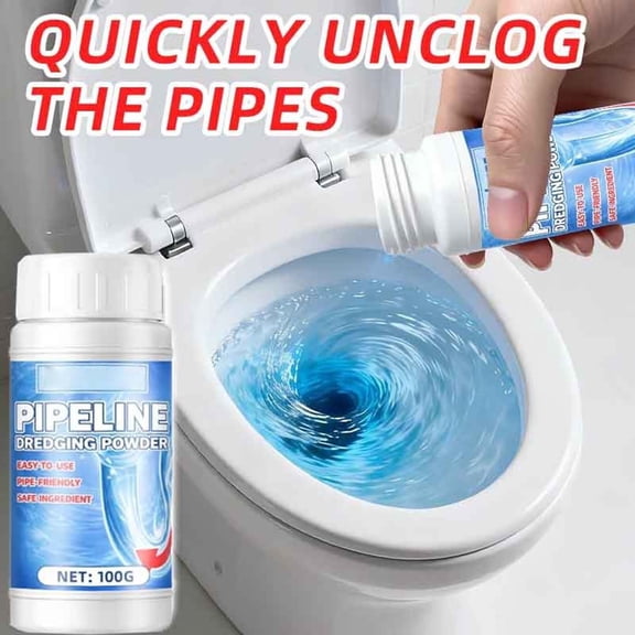 CaiTeLin Dredging Powder Fast Acting Cleaner, Toilet Sink Bathtub Pipe Clog Removal Formula, 100g Drainage Dissolver for Bathroom Kitchen Daily Maintenance Household Cleaning Use