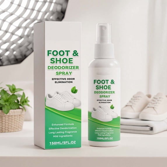 CaiTeLin Foot Shoe Deodorizer Spray Durable Construction, 150ML Sneakers Socks Feet Freshener, Mild Odor Remover For Daily Use Home Gym Locker Room