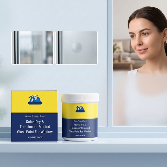 CaiTeLin Frosted Glass Paint 10.1 fl oz, Specially Designed for Window Glass Partition Doors, Home Bathroom Shop Window Privacy Decor for Home Daily Use Indoor Outdoor Use for Home Daily