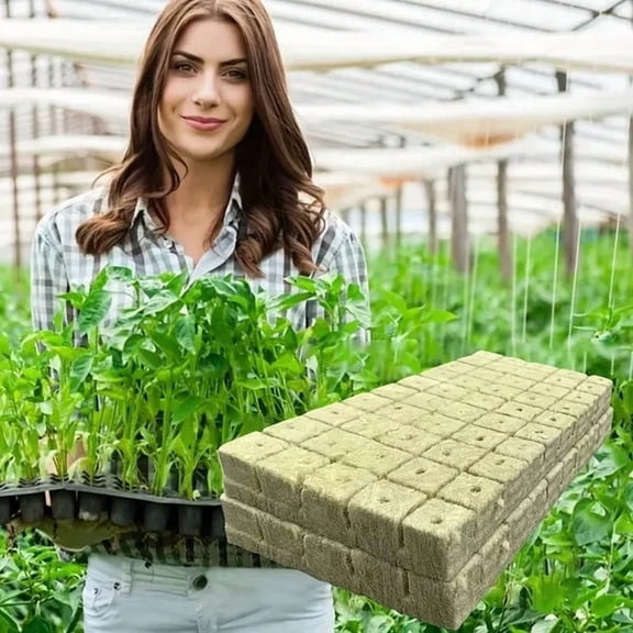 CaiTeLin Hydroponic Growing Kit Soilless Cultivation Supplies, Seed Starting Wool Plug Blocks for Germination, Indoor Garden System for Vegetable Herb Fruit, Home, Kitchen, Greenhouse