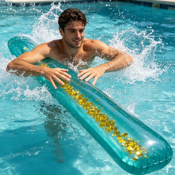 CaiTeLin Inflatable Swimming Pool Noodle Stick Float, Summer Water Toy Lounger Tube For Adults Teens Use, Thickened PVC Raft For Beach Lake Pool Party Outdoor Activity Fun