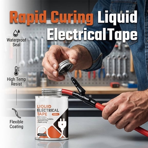 CaiTeLin Liquid Electrical Insulating Tape, Sealant Coating with Waterproof Formula and Brush Applicator, 4.2 fl oz Wire Cable Protector for Home Auto Electrical Repair Use
