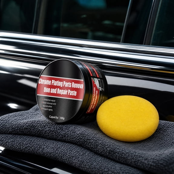 CaiTeLin Metal Polish Wax, 3.5 oz Rust Spot Remover with Shine and Gloss Finish, Car Door Wheel Home Garage Tool Set Table Desk Window Room Decor for Indoor, Garage, Party, Home