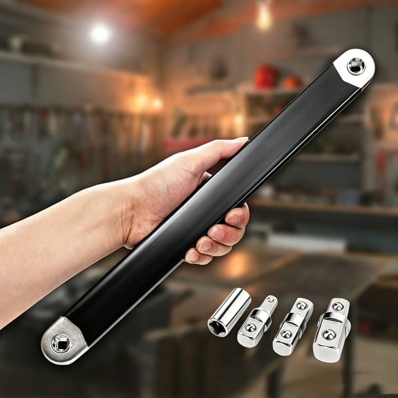 CaiTeLin Multi Function Wrench Extension Bar 15.4in, Socket Wrench Extender Tool Kit with Adapters, Tight Spaces Car Repair for Home, Garage, Workshop, Auto, Truck, Daily Use