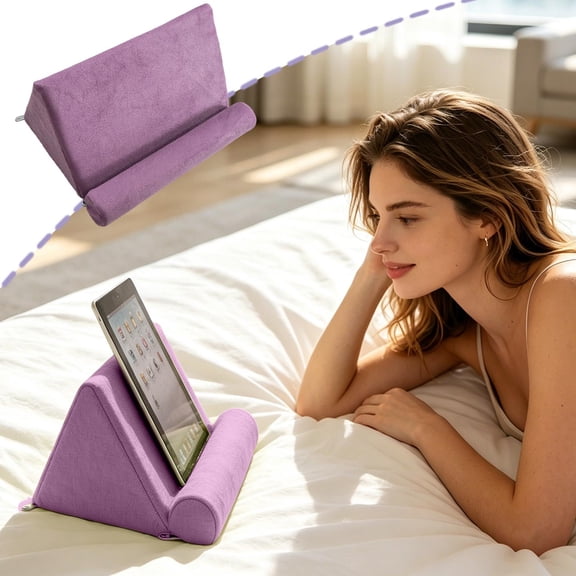 CaiTeLin Reading Pillow with Boho Decorative, Tablet Phone Stand Multi Angle Support, Soft Pad Cushion For Bed Sofa Home Living Room Comfortable Viewing