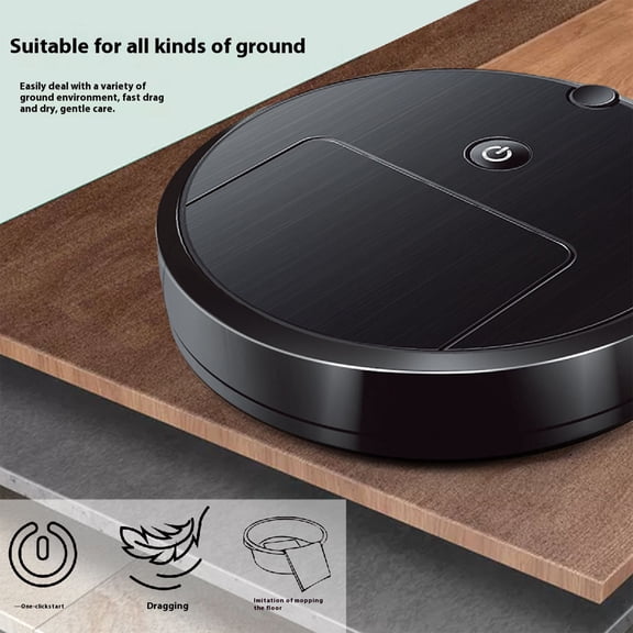 CaiTeLin Robot Vacuum Cleaner Intelligent Household, Fully Automatic Mopping Room Cleaning Device, Smart Floor Sweeper for Home, Living Room, Bedroom, Kitchen, Office, Hardwood, Tile