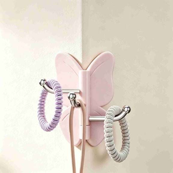 CaiTeLin Rotatable Butterfly Wall Hook, Decorative Metal Hanger Rack, Swivel Coat Robe Hook, Wall Mounted Organizer Holder for Entryway, Bedroom, Bathroom, Kitchen Use