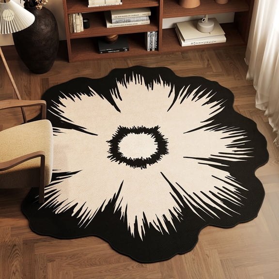 CaiTeLin Round Area Rug Soft Loop Pile Carpet, High End Easy Clean Floor Mat For Living Room Decor, Coffee Table Bedroom Bedside Indoor Household Accent Piece Covering Flooring