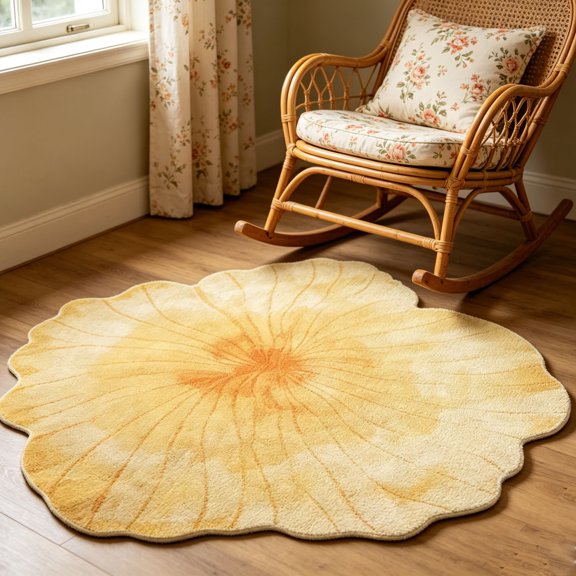 CaiTeLin Round Soft Loop Pile Area Rug Carpet, High End Easy Clean Floor Mat For Living Room Area, Coffee Table Bedroom Bedside Decor Indoor Household Accent Covering Flooring