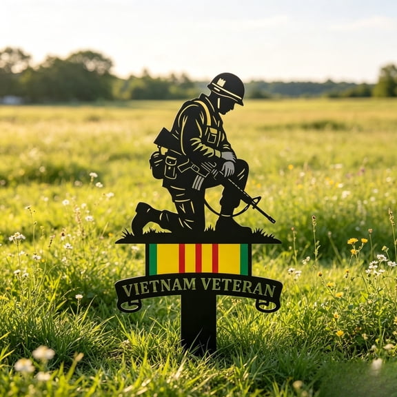 CaiTeLin Salute To The Military Garden Decoration, Patriotic Outdoor Yard Statue with Soldier Design and Flag Detail, Memorial Day Veterans Day Decor for Lawn Patio Home Seasonal Holiday Use