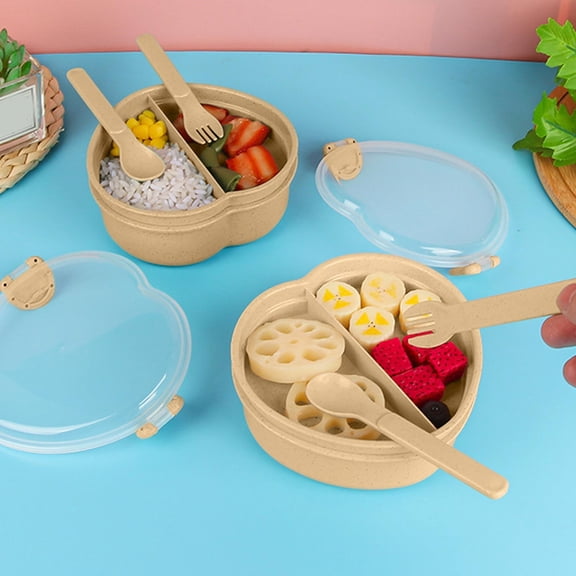 CaiTeLin Student Lunch Box Office Worker, Portable Bento Box Household, Sealed Lunch Box With Fork Spoon for Home, Kitchen, Daily Meal, Travel, Work and Food Storage Decor