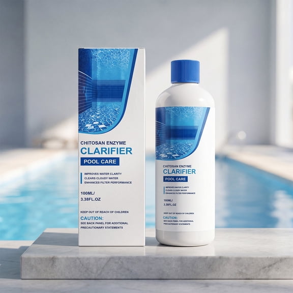 CaiTeLin Swimming Pool Water Clarifier Liquid, Care Formula for Turbidity Removal Treatment Product, Water Permeability Maintenance 100ml for Outdoor Indoor Pool Daily Care Maintenance Use