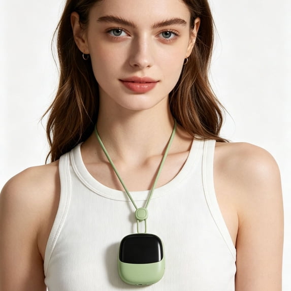 CaiTeLin USB Neck Hanging Fan Portable Cooler Device, Rechargeable High Wind Personal Air Blower Mini, Wearable Fan For Outdoor Commute Office Home Travel Summer Heat Relief