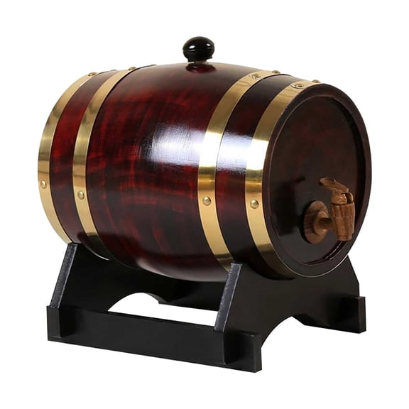 CaiTeLin Wooden Wine Barrel Decor, Home Decorative Beer Keg Storage Container Vessel, Rustic Accent for Bar Kitchen Party Table Mantle Shelf Window Indoor Seasonal Holiday Display