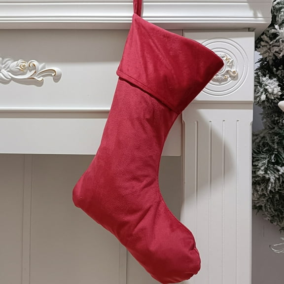 CaiYueKe 16 Inch Large Christmas Stockings Bulk Classic Hanging Christmas Decor Soft Black Velvet Stocking for Xmas Tree Party Holiday Season Fireplace Home Decorations