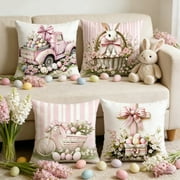 CaiYueKe 4 Pcs Easter Throw Pillow Covers Decorative Cushion Sofa Couch Pillowcases Home Decor Spring Holiday Farmhouse Decorations Accent Pillows Living Room Bedroom deal from Walmart