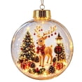 thumbnail image 1 of CaiYueKe Christmas Printed Ball Ornament with Light, Winter Wildlife Animal Design Round Bauble Hanging Decoration for Christmas Tree, Festive Holiday Decor for Mantel Window Party, 1 of 9