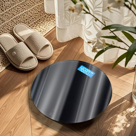 CaiYueKe Digital Bathroom Scale with USB Charging, Smart Body Weight Scale with Temperature Display, Accurate Weighing Scale for Home Use, Large Platform Glass Scale