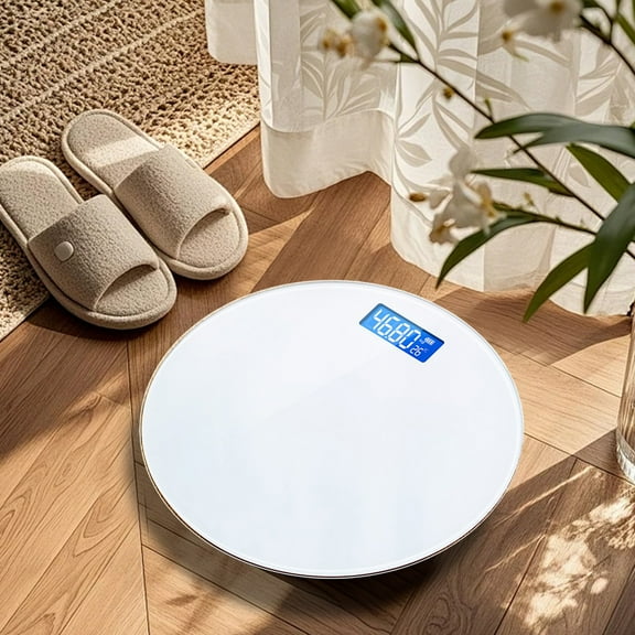 CaiYueKe Digital Bathroom Scale with USB Charging, Smart Body Weight Scale with Temperature Display, Accurate Weighing Scale for Home Use, Large Platform Glass Scale