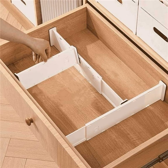 CaiYueKe Drawer Organizer Dividers Adjustable Closet Storage Box Plastic Wardrobe Partition Cabinet Shelf Insert Home Organization Clamp Container