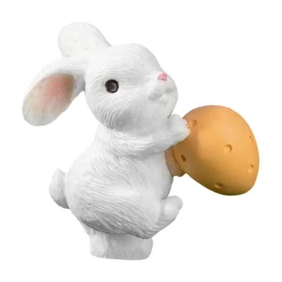 CaiYueKe Easter Bunny & Woodland Fairy Resin Figurines - Hydroponic Desk Decor Cute Plant Ornament for Home Office Tabletop, Fantasy Gnome Mushroom Terrarium Display Accessories Gift