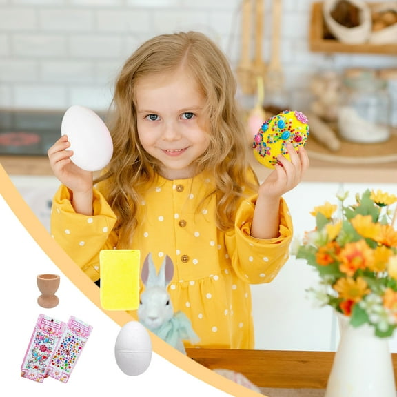 CaiYueKe Easter Craft Kit DIY Foam Eggs Modeling Clay Art Supplies Creative Activity Sensory Play Kids Toys Easter Basket Stuffers Party Favors Holiday Decorations