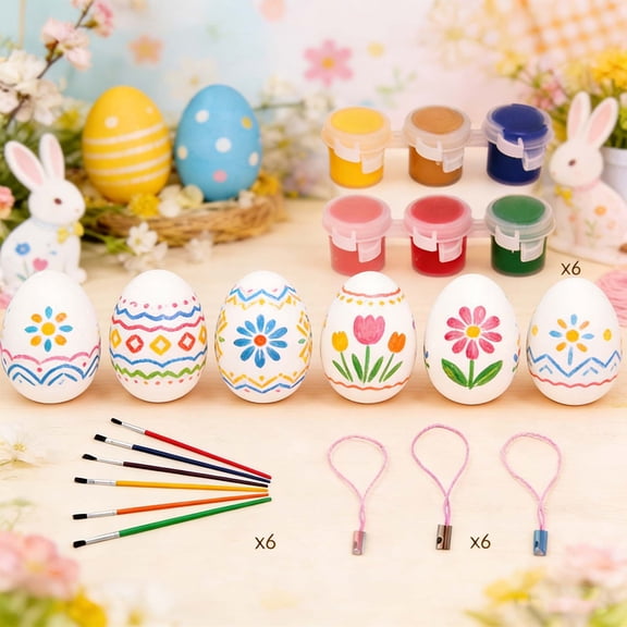 CaiYueKe Easter Egg Painting Kit Creative Art Supplies for Kids Holiday Party Activity Family Celebration Fun Craft Set Childrens DIY Decorating Project