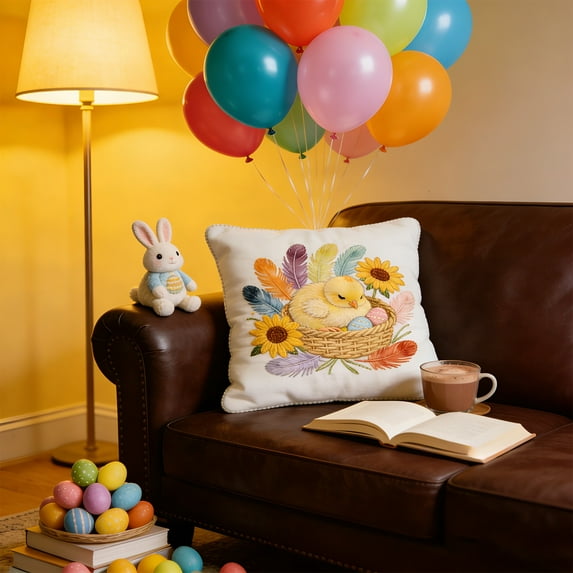 CaiYueKe Easter Throw Pillow Cover Decorative Cushion Case Soft Flannel Square Pillowcase for Sofa Bedroom Living Room Home Decor Accent Pillows Farmhouse Decor Cozy Decorative Pillow Covers