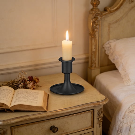 CaiYueKe Gold Candle Holder Taper Candle Stand Metal Candelabra Vintage Curly Base Table Centerpiece Wedding Christmas Mantel Home Decor Fireplace