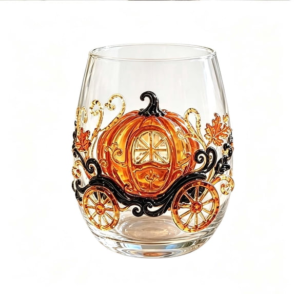 CaiYueKe Halloween Transparent Glass Water Cup, Spooky Ghost Pumpkin Design Drinking Glass for Party Beverage Serving, Durable Clear Glassware for Holiday Home Decor and Festive Gift
