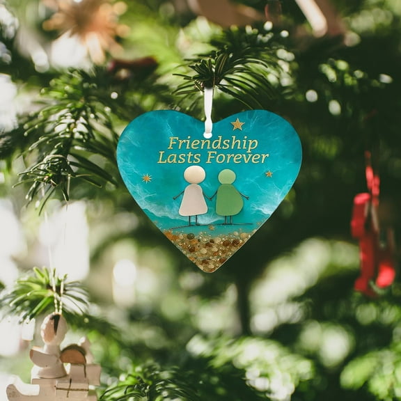 CaiYueKe Handmade Sea Glass Heart Ornament Friendship Gift Beach Glass Decor Beach Wedding Souvenir Ocean Themed Home Decor Coastal Decorations