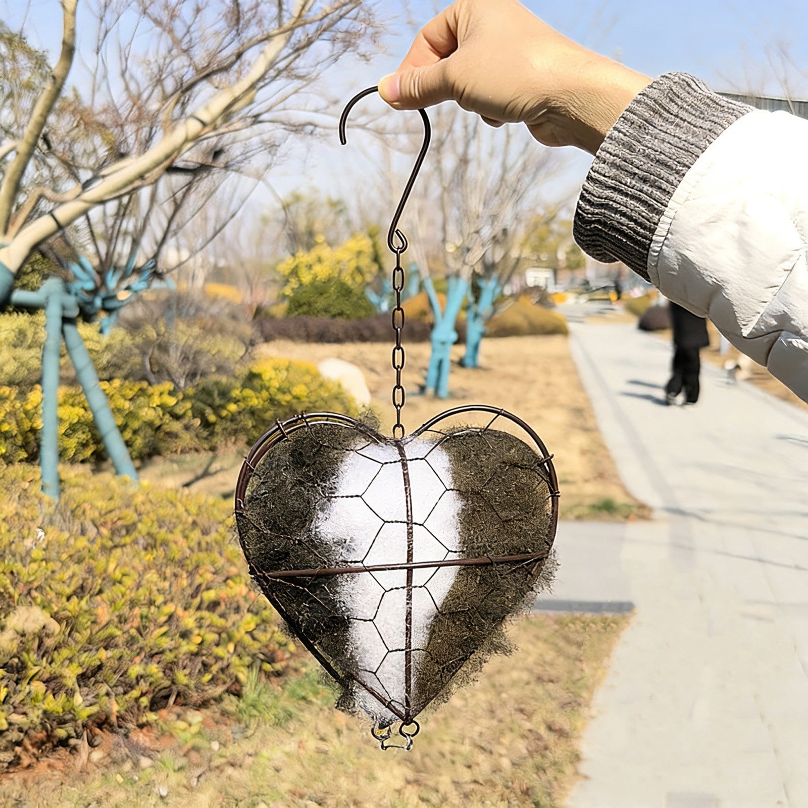 CaiYueKe Heart-Shaped Birdhouse for Wild Birds Outdoor Hanging Garden ...