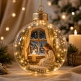 thumbnail image 1 of CaiYueKe Illuminated Christmas Scripture Keepsake Ornament, Lighted Holiday Decor with Inspirational Scene for Christmas Tree Tabletop Display, Meaningful Religious Gift for Family and Friends, 1 of 8